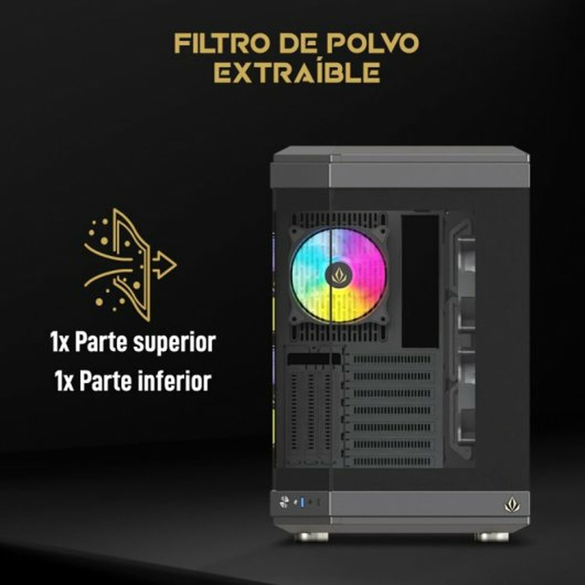 Case computer desktop ATX Forgeon Nero - Disponibile in 3-4 giorni lavorativi