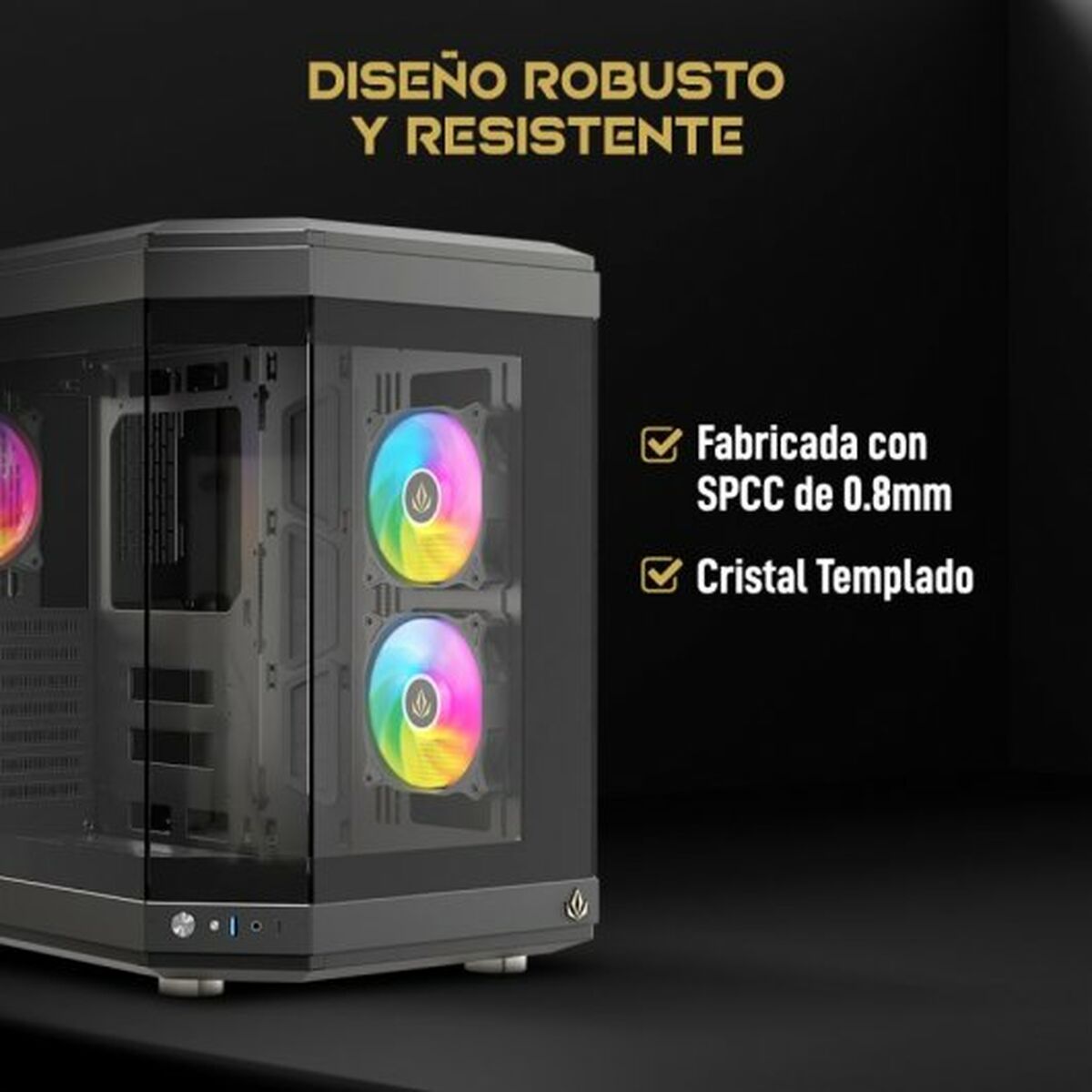 Case computer desktop ATX Forgeon Nero - Disponibile in 3-4 giorni lavorativi