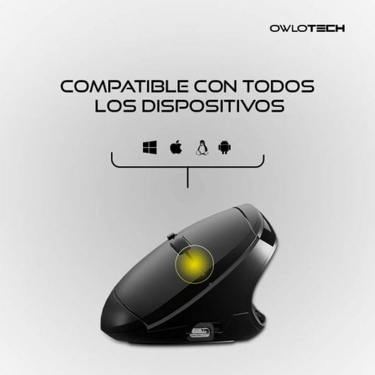 Mouse Owlotech Nero - Disponibile in 3-4 giorni lavorativi