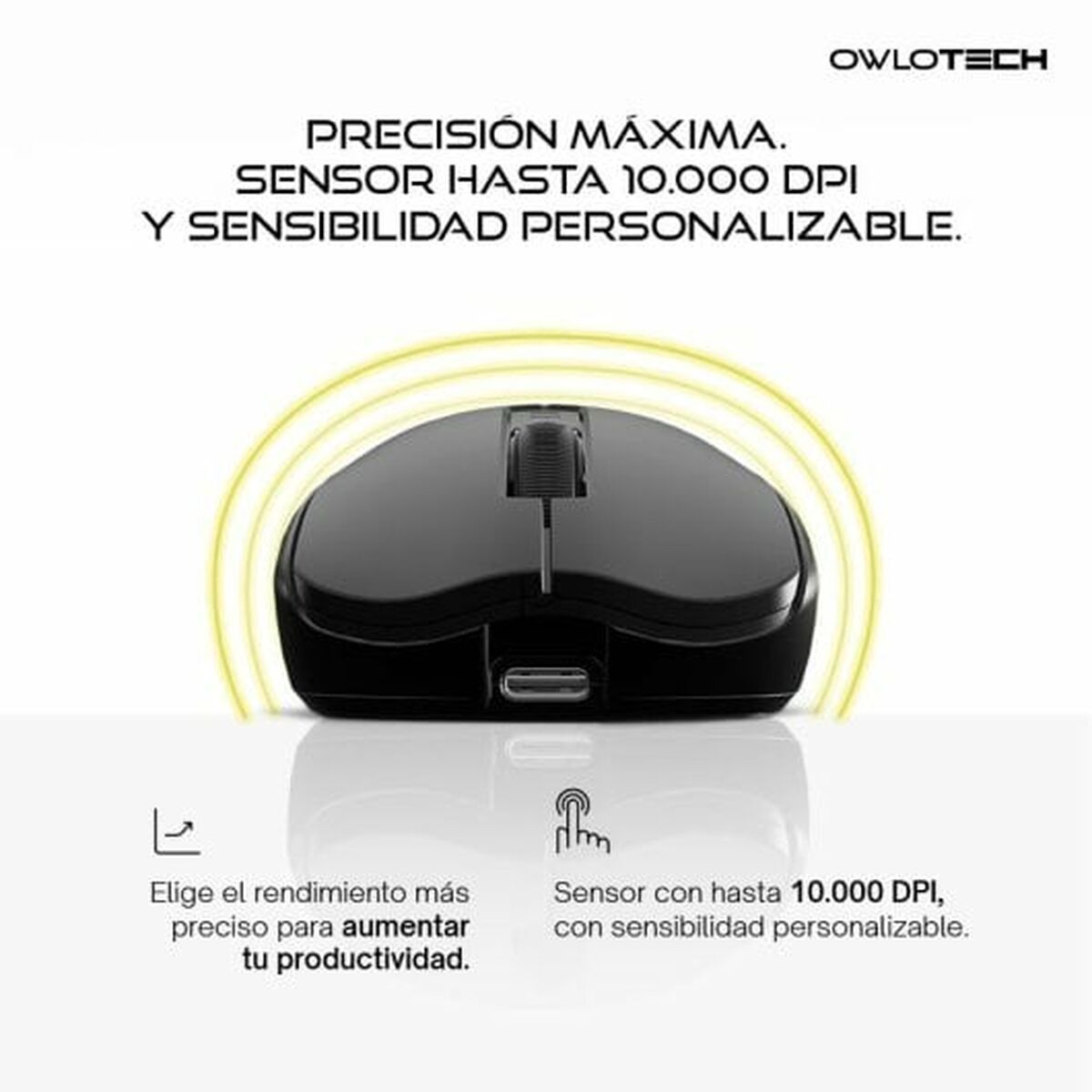 Mouse Owlotech Nero 10000 dpi - Disponibile in 3-4 giorni lavorativi