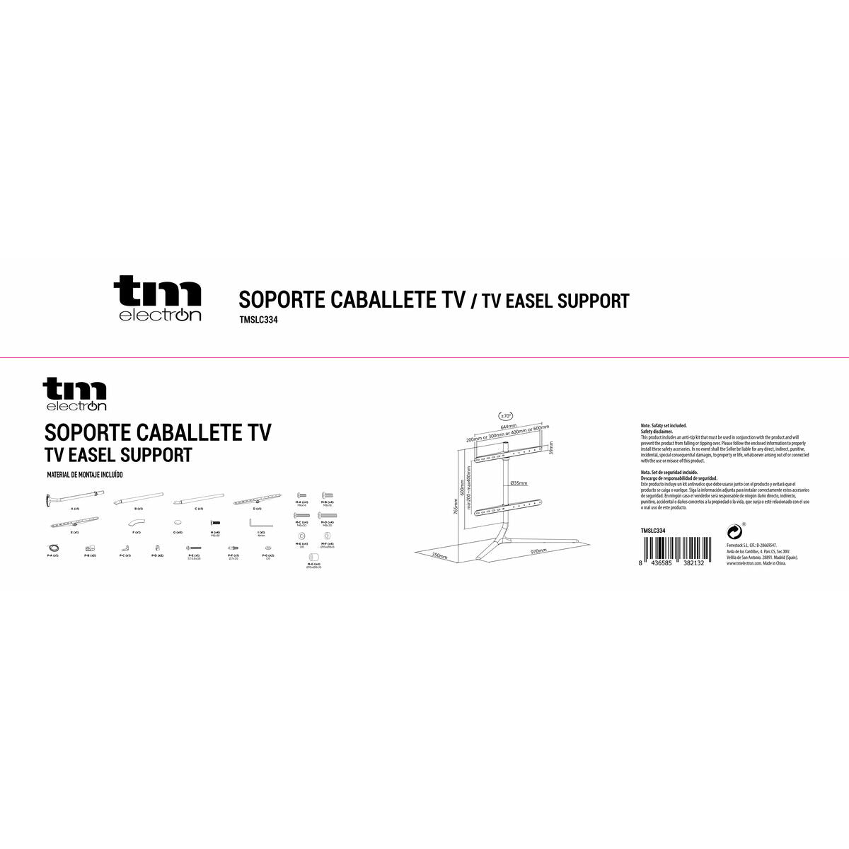 Supporto TV TM Electron 49"-70" 40 kg - Disponibile in 3-4 giorni lavorativi