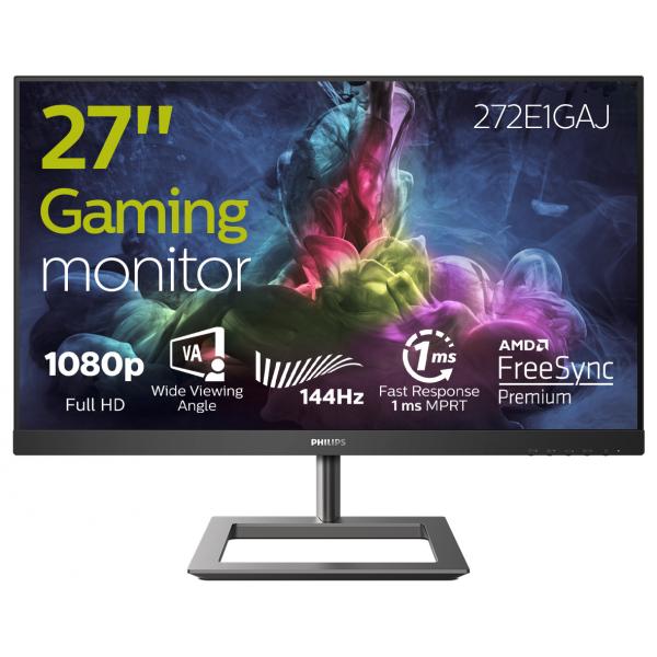 Monitor Nuovo MONITOR PHILIPS LED 27"Wide 272E1GAJ/00 VA 1920x1080 1ms 350cd/mq 1.000:1 2x3W MM HDMI DP GAMING - Disponibile in 3-4 giorni lavorativi