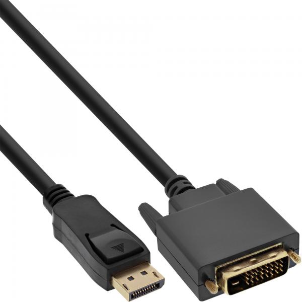 InLine Cavo DisplayPort maschio a DVI-D 24+1 maschio, dorato, nero, 2m - Disponibile in 6-7 giorni lavorativi