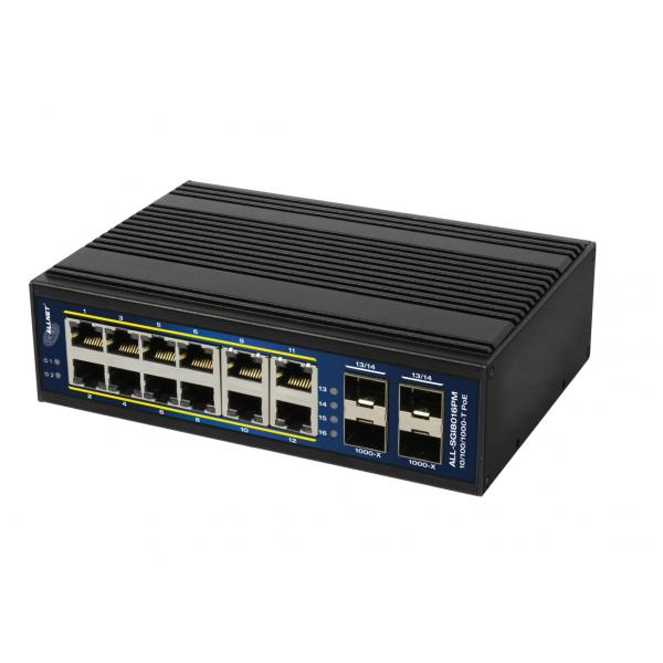 ALLNET ALL-SGI8016PM switch di rete Gestito L2+/L3 Gigabit Ethernet (10/100/1000) Supporto Power over Ethernet (PoE) Nero - Disponibile in 6-7 giorni lavorativi