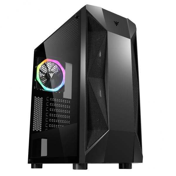 Case THE ROCK EVO - Gaming Middle Tower, USB3, 12cm ARGB fan, Side Panel Temp Glass - Disponibile in 3-4 giorni lavorativi