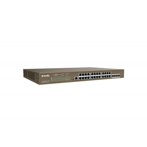 TENDA SWITCH L3 MANAGED POE SWITCH 24 PORTE 10/100/1000 BASE-T ETHERNET - 4 PORTE 1000 BASE-X SFP -1 - Disponibile in 3-4 giorni lavorativi