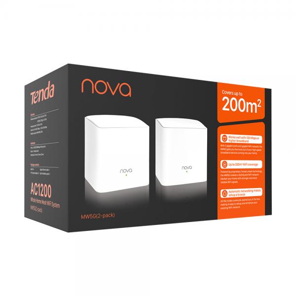 ROUTER TENDA NOVA nova MW5G(2-pack) WIRELESS AC1200 2P GIGABIT 2 antenne interne COPERTURA FINO A 350m2 - Disponibile in 3-4 giorni lavorativi