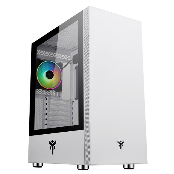 CASE ITEK M.TOWER "VERTIBRA S210W" GAMING 2*USB3, 12cm fan ARGB, Trasp Wind, WHITE EDITION - ITGCAVS210W - Disponibile in 3-4 giorni lavorativi