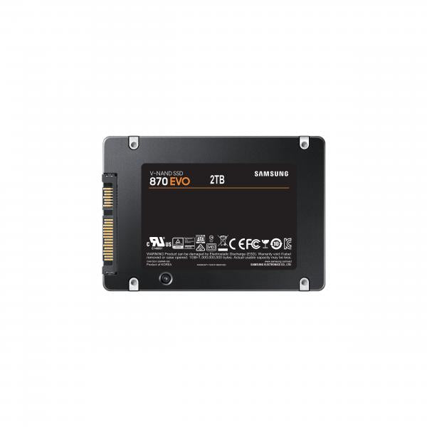 Samsung 870 EVO MZ-77E2T0B - SSD - crittografato - 2 TB - interno - 2.5" - SATA 6Gb/s - buffer: 2 GB - 256 bit AES - TCG Opal Encryption - Disponibile in 3-4 giorni lavorativi