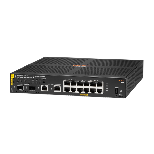 Hewlett Packard Enterprise Aruba 6100 12G Class4 PoE 2G/2SFP+ 139W Gestito L3 Gigabit Ethernet (10/100/1000) Supporto Power over Ethernet (PoE) 1U Nero - Disponibile in 6-7 giorni lavorativi