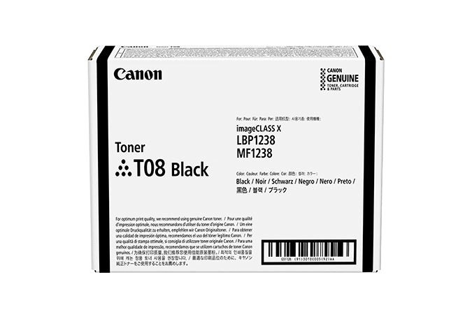 TONER CANON T08 Bk 11.000PP x i-SENSYS X 1238P 1238Pr 1238i 1238if - Disponibile in 3-4 giorni lavorativi