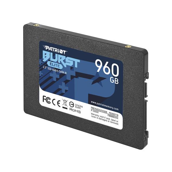 SSD PATRIOT 960GB BURST ELITE 2.5" SATA3 READ:450MB/WRITE:320 MB/S - PBE960GS25SSDR - Disponibile in 3-4 giorni lavorativi Patriot Memory