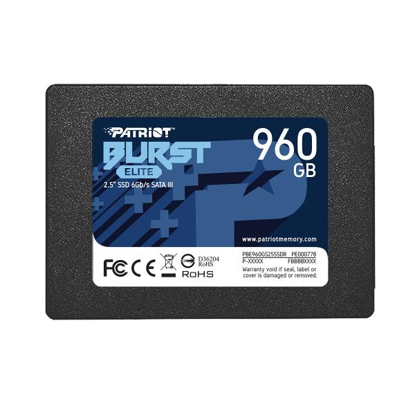 SSD PATRIOT 960GB BURST ELITE 2.5" SATA3 READ:450MB/WRITE:320 MB/S - PBE960GS25SSDR - Disponibile in 3-4 giorni lavorativi Patriot Memory