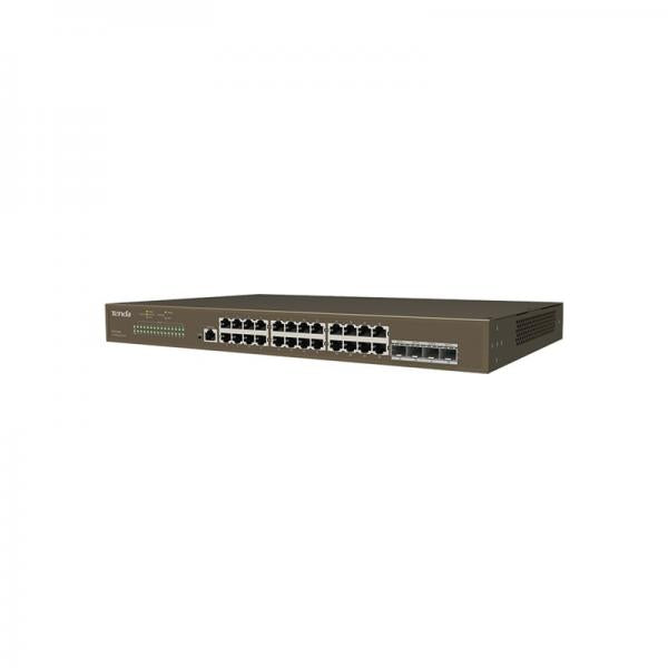 SWITCH TENDA TEG5328F 24P GIGABIT 10/100/1000 RJ45 +4P SFP +1P Console L3 MANAGED 1U 19-inch rack-mountable - Disponibile in 3-4 giorni lavorativi