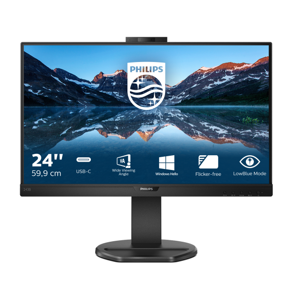 Monitor Led Nuovo PHILIPS MONITOR 23,8 LED IPS 16:9 FHD 4MS 250 CDM, VGA/HDMI/DP, PIVOT, USB-C, WEBCAM, MULTIMEDIALE - Disponibile in 3-4 giorni lavorativi