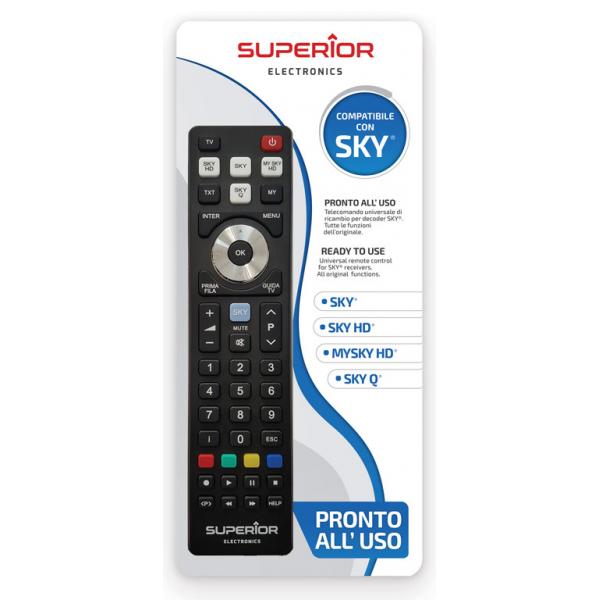 Superior Telecomando Universale SKY / SKY HD / MYSKY HD / SKY Q SH - Disponibile in 2-3 giorni lavorativi Superior Electronics