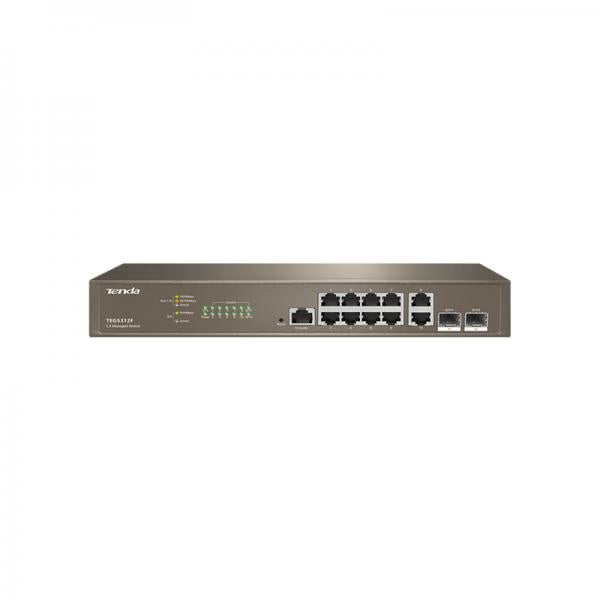 SWITCH TENDA TEG5312F 10P GIGABIT 10/100/1000 +2P SFP Rackmount L3 MANAGED - Disponibile in 3-4 giorni lavorativi