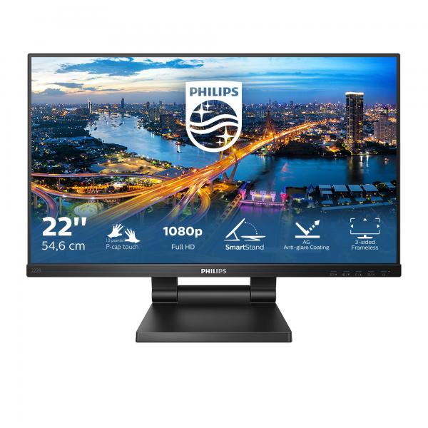 Monitor Nuovo MONITOR PHILIPS TOUCH LED 21.5" Wide 222B1TC/00 IPS 1920x1080 4ms 250cd/mq 1000:1(50000.000:1)2x2 MM REG.H PIVOT VGA HDMI DP USB - Disponibile in 3-4 giorni lavorativi