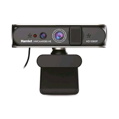 HAMLET HWCAM1080-HE WEBCAM IR USB FULL HD CON MICROFONO INTEGRATO E COPERTURA PER LA PRIVACY COMPATIBILE CON WINDOWS HELLO BLACK - Disponibile in 3-4 giorni lavorativi