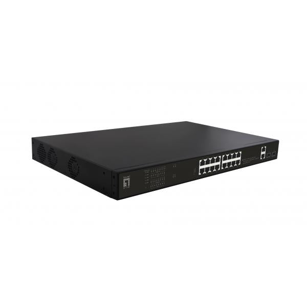 LevelOne GEP-2021 switch di rete Non gestito Gigabit Ethernet (10/100/1000) Supporto Power over Ethernet (PoE) 1U Nero - Disponibile in 6-7 giorni lavorativi