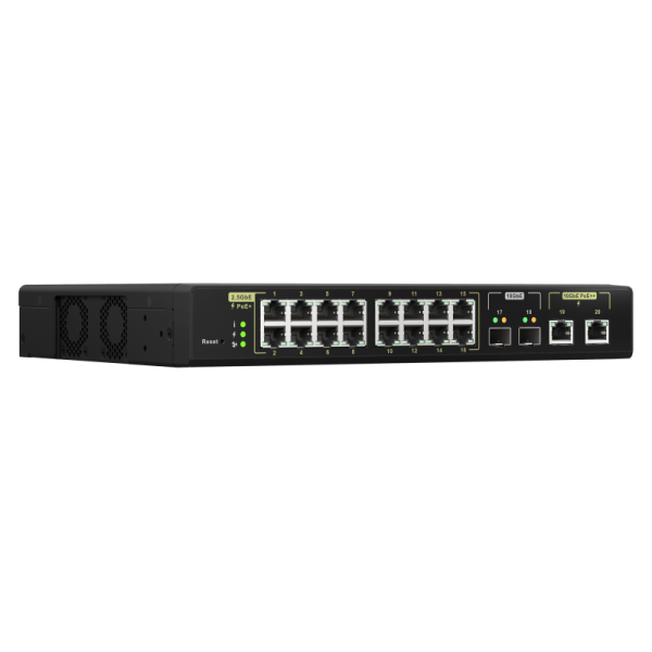 QNAP QSW-M2116P-2T2S switch di rete Gestito L2 2.5G Ethernet Supporto Power over Ethernet (PoE) Nero - Disponibile in 6-7 giorni lavorativi