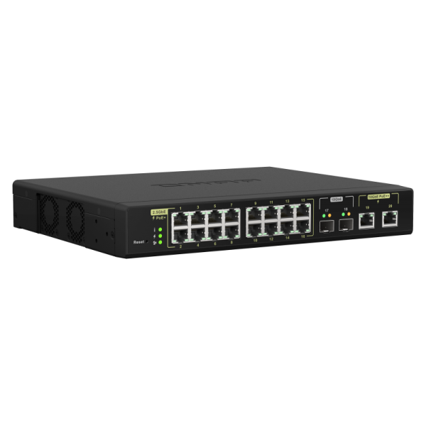 QNAP QSW-M2116P-2T2S switch di rete Gestito L2 2.5G Ethernet Supporto Power over Ethernet (PoE) Nero - Disponibile in 6-7 giorni lavorativi