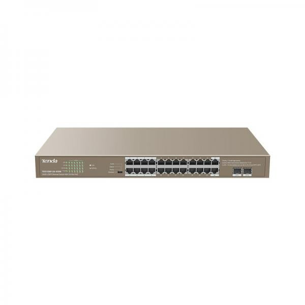 SWITCH TENDA TEG1126P-24-410W 24P GIGABIT 10/100/1000 POE 2P SFP UNMANAGED Potenza PoE 370W - Disponibile in 3-4 giorni lavorativi