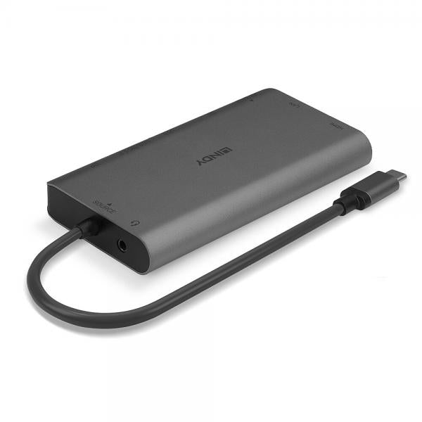 DOCKING STATION MINI XT LINDY per Laptop USB C Uscite:2USB A,1USB C(F)1RJ45,1HDMI,1DP, SD/MicroSD Ricarica Pass-Through 100W - Disponibile in 3-4 giorni lavorativi