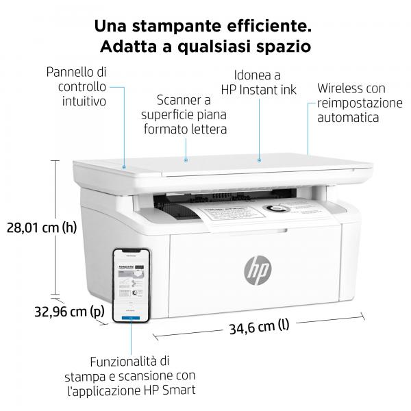 Stampante laser multifunzione HP LaserJet M140w in bianco e nero - Disponibile in 3-4 giorni lavorativi