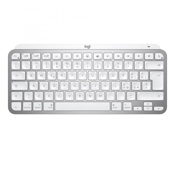 Logitech Mx Keys Mini per Mac Tastiera Rf Senza Fili + Bluetooth Italiano Argento-Bianco - Disponibile in 3-4 giorni lavorativi