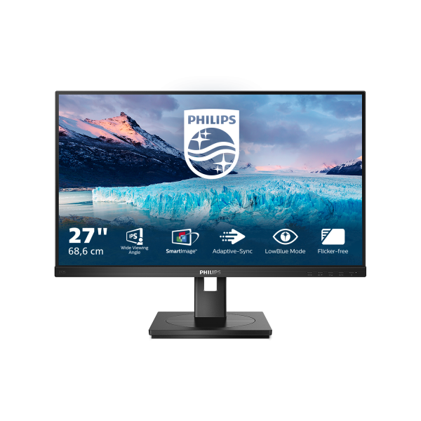 Monitor Nuovo MONITOR PHILIPS LED 27" Wide 272S1M/00 IPS 1920x1080 4ms 250cd/m 1000:1(50.000.000:1)2x2W MM Reg.in H Pivot VGA DVI HDMI DP USB - Disponibile in 3-4 giorni lavorativi