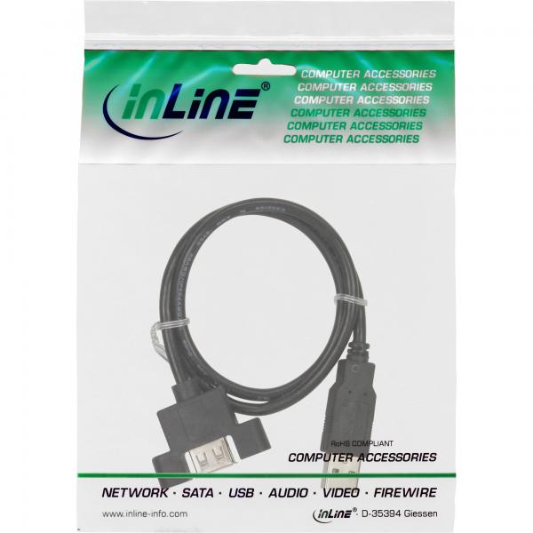 InLine B-33440E cavo USB 0,6 m USB 2.0 USB A Nero - Disponibile in 6-7 giorni lavorativi