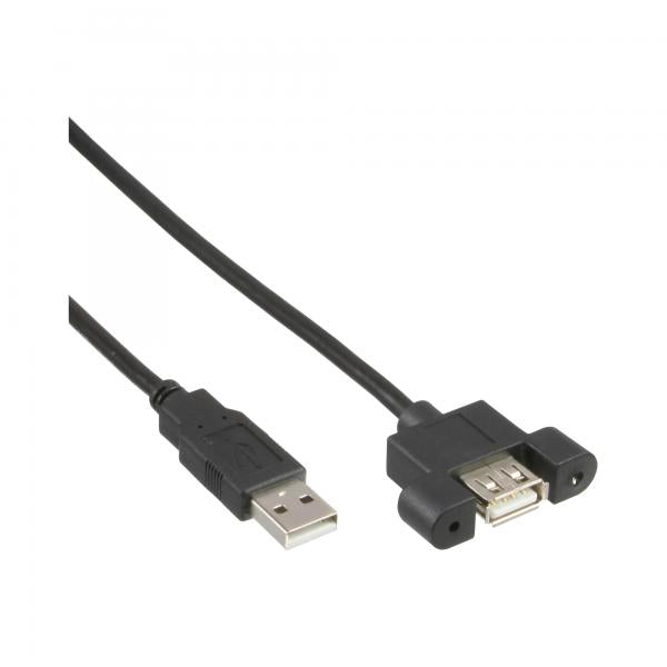 InLine B-33440E cavo USB 0,6 m USB 2.0 USB A Nero - Disponibile in 6-7 giorni lavorativi