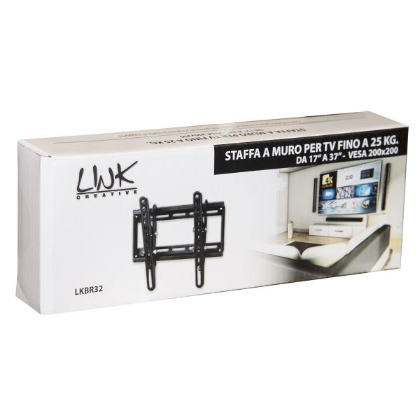 Link staffa a muro per tv fino a 25 kg, da 17 a 37 fino a vesa 200x200 - Disponibile in 3-4 giorni lavorativi