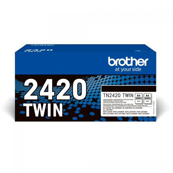 2 TONER BROTHER TN-2420 Nero 2x3000PP X HL-L2310/2350/2370/2375 DCP-L2550/2510 MFC-L2710/2750/2730 - Disponibile in 3-4 giorni lavorativi