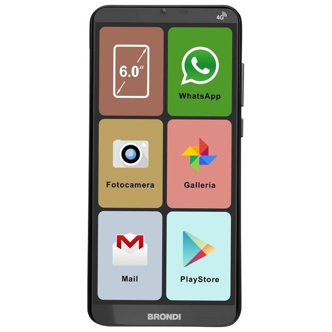 Smartphone nuovo Brondi Amico Smartphone XL 6'' 2Gb 16Gb Dual Sim Nero - Disponibile in 3-4 giorni lavorativi