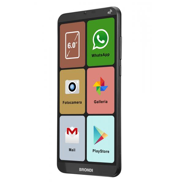 Smartphone nuovo Brondi Amico Smartphone XL 6'' 2Gb 16Gb Dual Sim Nero - Disponibile in 3-4 giorni lavorativi