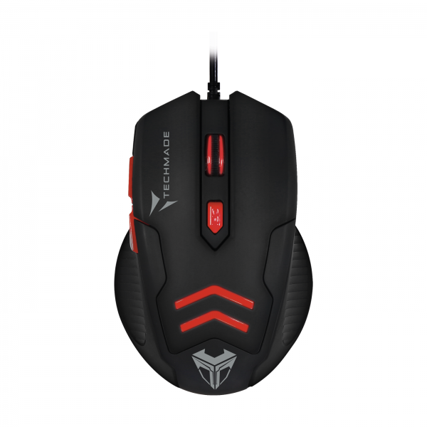 Techmade Kit Mouse USB + Tappetino Gaming Rosso - Disponibile in 2-3 giorni lavorativi