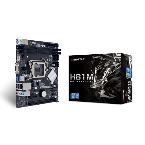 MB BIOSTAR H81MHV3 3.0 LGA1150 H81 2DDR3 VGA+HDMI PCIE, MATX - Disponibile in 3-4 giorni lavorativi Biostar