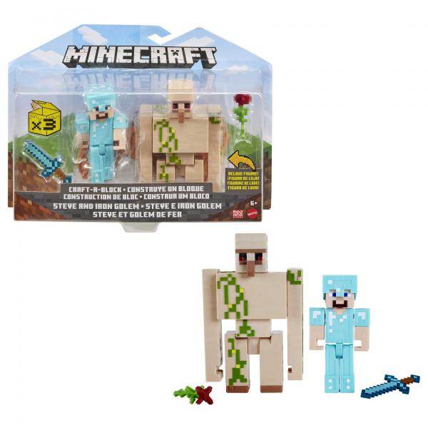 Assortimento di scatole Create-A-Block Minecraft - Figure da 8 cm - Dai 6 anni in su - MINECRAFT - GTT53 - modello casuale - Disponibile in 3-4 giorni lavorativi