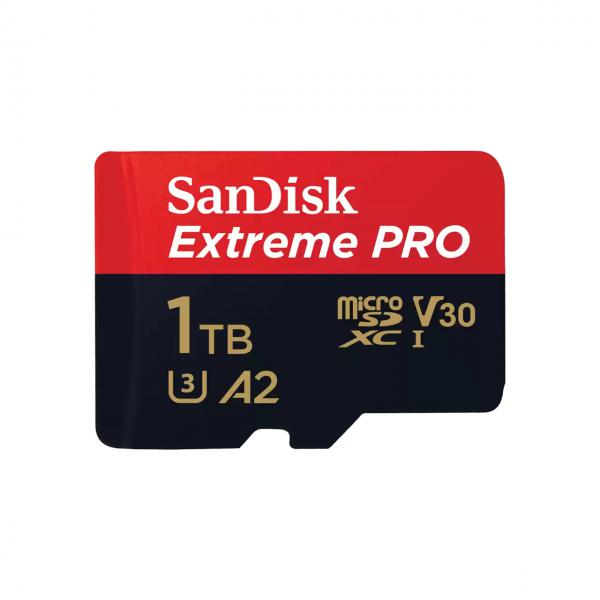 SanDisk Extreme Pro - Scheda di memoria flash (adattatore da microSDXC a SD in dotazione) - 1 TB - A2 / Video Class V30 / UHS-I U3 / Class10 - UHS-I microSDXC - Disponibile in 3-4 giorni lavorativi