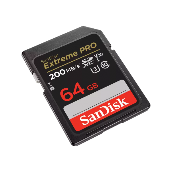 SanDisk Extreme PRO SD 64GB C10 UHS-I SDXC 200MB/s - Disponibile in 2-3 giorni lavorativi