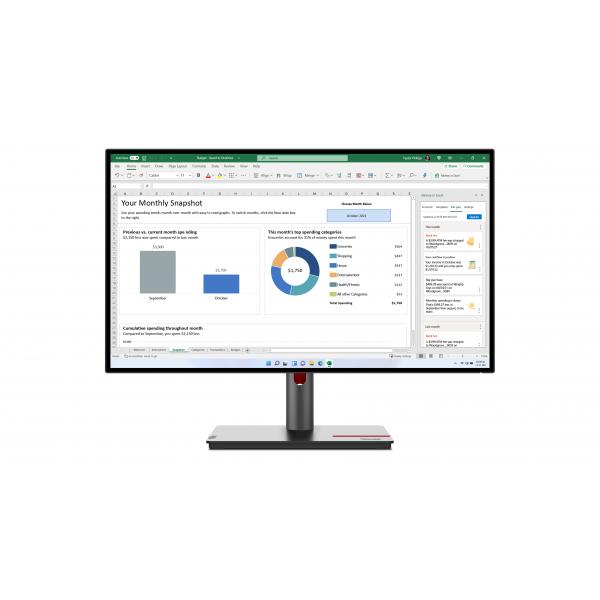 Monitor Nuovo MONITOR LENOVO P27h-30 63A1GAT1EU 27" IPS/QHD/HDMI,DP,USB-C (100W)/Ethernet/Daisy chain - Disponibile in 3-4 giorni lavorativi