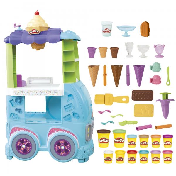 Play-Doh, Giant Ice Cream Truck, include 27 accessori, 12 vasetti di plastilina, suoni realistici - Disponibile in 3-4 giorni lavorativi