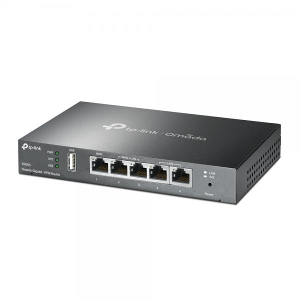 ROUTER TP-LINK ER605(TL-R605)GIGABIT MULTIWAN SAFESTREAM VPN ROUTER 1P GIGABIT WAN,3P GIGABIT WAN/LAN,1P GIGABIT LAN SDN OMADA - Disponibile in 3-4 giorni lavorativi