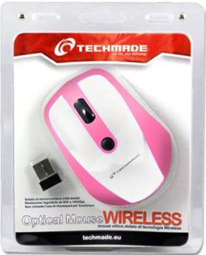 Techmade Mouse Ottico Wireless White/Pink - Disponibile in 2-3 giorni lavorativi