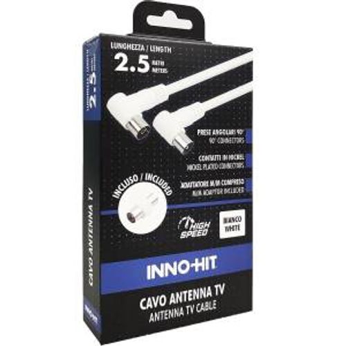 Inno-Hit Cavo Antenna M/F Spina 90 2.5m Bianco - Disponibile in 2-3 giorni lavorativi