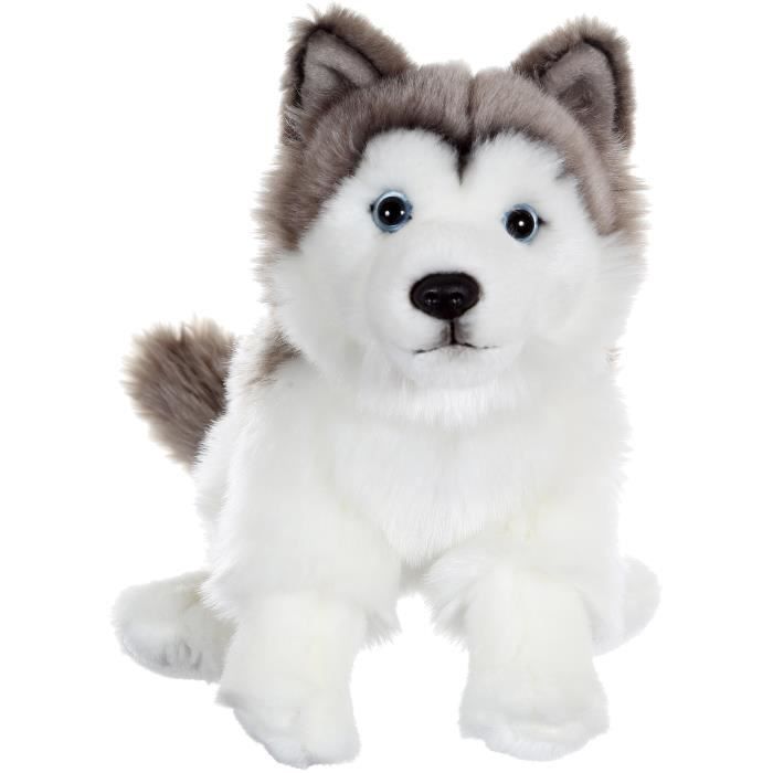 Peluche Cane Husky - GIPSY TOYS - Seduto, 25 cm - Disponibile in 3-4 giorni lavorativi