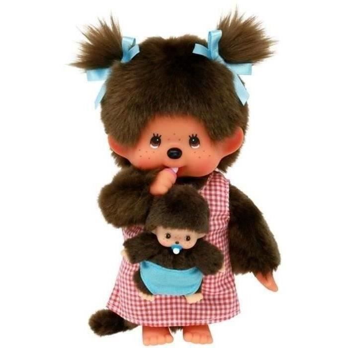 Monchhichi Maman & Baby Plush - 20 cm - Bandai - Disponibile in 3-4 giorni lavorativi