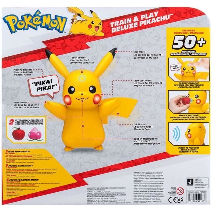 Figura in miniatura - BANDAI - Pokémon interattivo Pikachu e i suoi accessori - Giocattolo con luci, suoni e movimenti - JW3330 - Disponibile in 3-4 giorni lavorativi